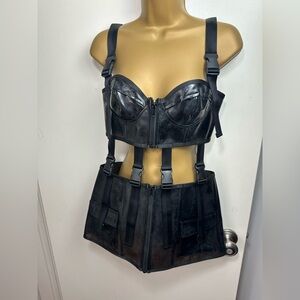 Club Exx X DollsKill Black Electric LoveAffair Bodycon Buckle Dress NWT XS*FLAW?